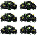 Flower Centerpieces for Wedding Tables: Black, 6 Packs in Black