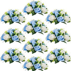 Flower Centerpieces for Wedding Tables: Blue & White, 10 Packs in Blue & White
