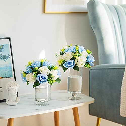 Flower Centerpieces for Wedding Tables: Blue & White, 2 Packs in Blue & White, alternate view 5