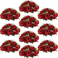 Flower Centerpieces for Wedding Tables: Crimson, 10 Packs in Crimson