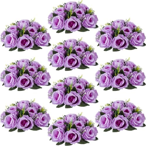 Flower Centerpieces for Wedding Tables: Lilac, 10 Packs in Lilac