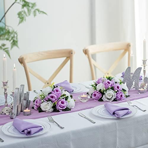 Flower Centerpieces for Wedding Tables: Lilac & White, 2 Packs in Lilac & White, alternate view 2