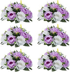 Flower Centerpieces for Wedding Tables: Lilac & White, 6 Packs in Lilac & White
