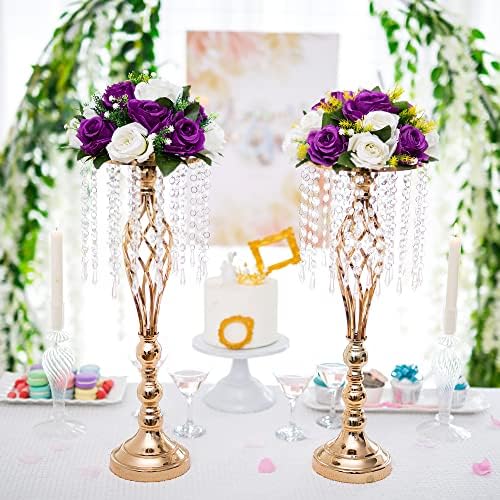 Flower Centerpieces for Wedding Tables: Purple & White, 6 Packs in Purple & White, alternate view 2