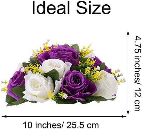 Flower Centerpieces for Wedding Tables: Purple & White, 6 Packs in Purple & White, alternate view 3