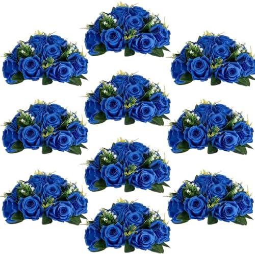 Flower Centerpieces for Wedding Tables: Royal Blue, 10 Packs in Royal Blue
