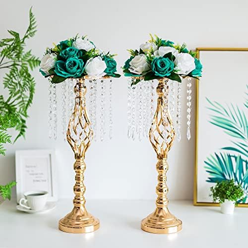 Flower Centerpieces for Wedding Tables: Teal & White, 2 Packs in Teal & White, alternate view 5