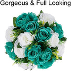 Flower Centerpieces for Wedding Tables: Teal & White, 2 Packs in Teal & White, alternate view 6