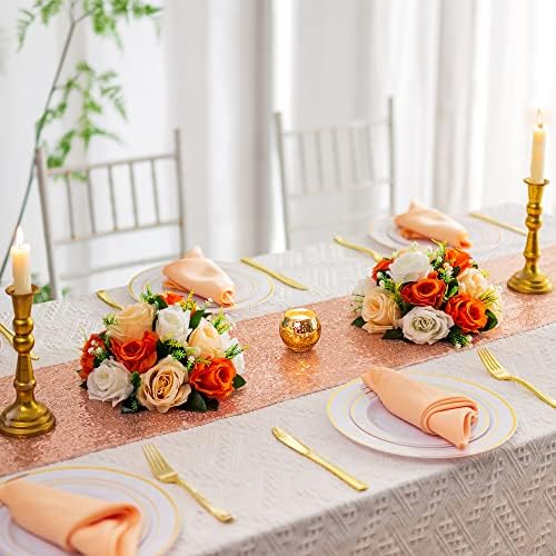 Flower Centerpieces for Wedding Tables: Wedding Table Decorations Orange Flower Balls Centerpieces for, alternate view 4