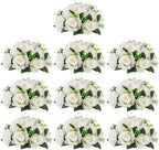 Flower Centerpieces for Wedding Tables: White, 10 Packs in Pure White