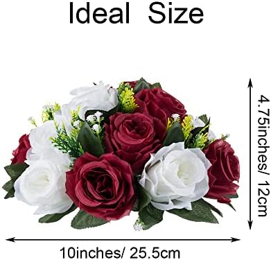 Flower Centerpieces Wedding Tables: Burgundy & White, 10 Packs in Burgundy & White, alternate view 3