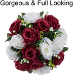 Flower Centerpieces Wedding Tables: Burgundy & White, 10 Packs in Burgundy & White, alternate view 6