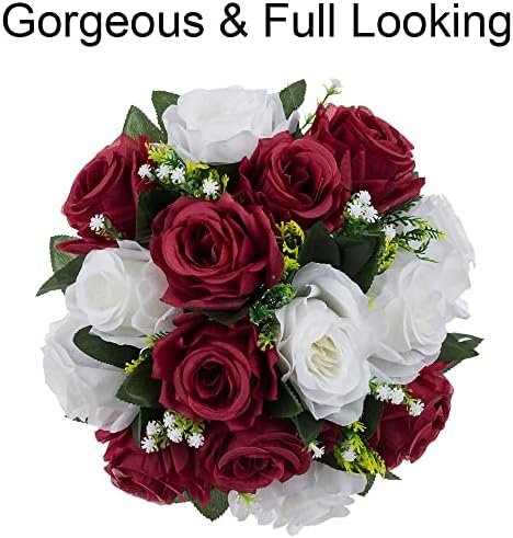 Flower Centerpieces Wedding Tables: Burgundy & White, 10 Packs in Burgundy & White, alternate view 6
