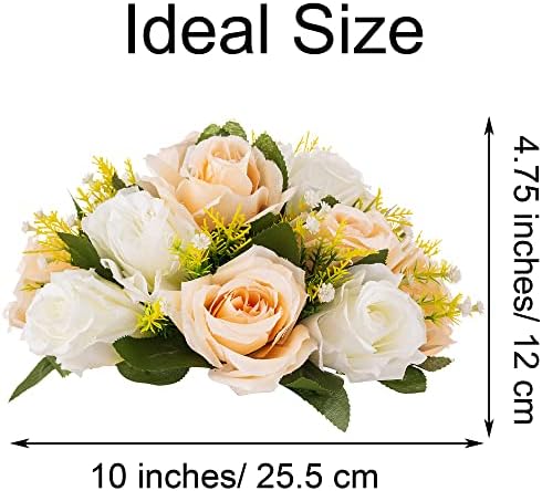 Flower Centerpieces Wedding Tables: Champagne & White, 2 Packs in Peachy Champagne & White, alternate view 3