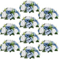 Flower Centerpieces Wedding Tables: Dusty Blue & White, 10 Packs in Dusty Blue & White