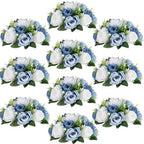 Flower Centerpieces Wedding Tables: Dusty Blue & White, 10 Packs in Dusty Blue & White