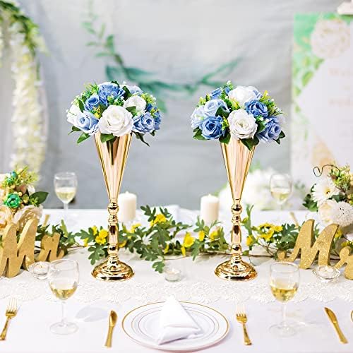 Flower Centerpieces Wedding Tables: Dusty Blue & White, 10 Packs in Dusty Blue & White, alternate view 4