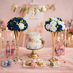 Flower Centerpieces Wedding Tables: Navy Blue & White, 2 Packs in Navy Blue & White, alternate view 4