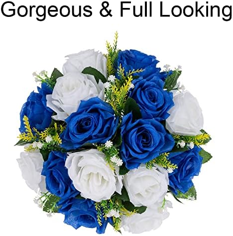 Flower Centerpieces Wedding Tables: Royal Blue & White, 2 Packs in Royal Blue White, alternate view 6