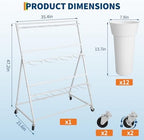 Flower Display Stand,3 Tier Flower Cart with 12 Round Buckets and Wheels, Moving Flower Cart Display Stand for, alternate