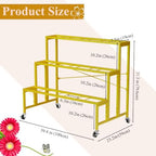 Flower Display Stand,3 Tier Metal Plant Stand with 12pcs White Plastic Flower Buckets, Moving Heavy Duty Metal, alternate