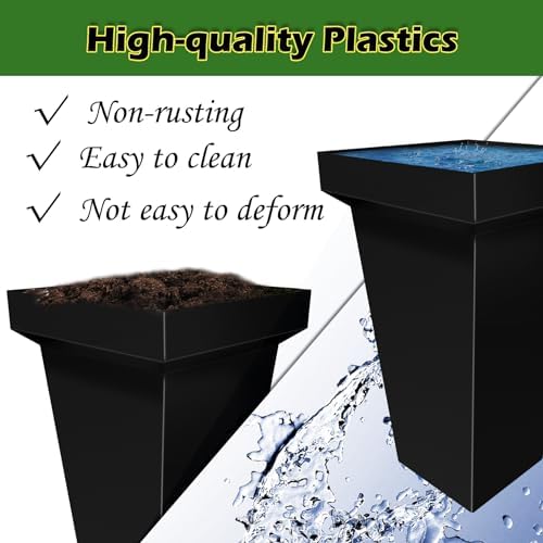 Flower Display Stand, 4 Tier Metal Plant Stand with 16 PCS Black Flower Buckets, Heavy Duty Moving Flower Cart, alternate