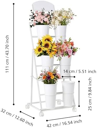Flower display stand, three tiers with six vases, suitable for flower bars and indoor/outdoor celebrations. The, alternate