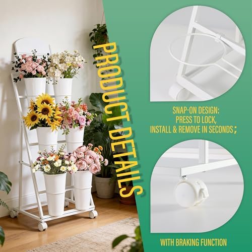 Flower display stand, three tiers with six vases, suitable for flower bars and indoor/outdoor celebrations. The, alternate