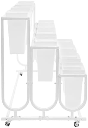 Flower Display Stand with 12 Buckets, 3-Tier Iron Flower Cart Display Stand with Wheels, Flower Bouquet Stand, alternate view
