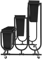 Flower Display Stand with 12 Buckets, 3-Tier Iron Flower Cart Display Stand with Wheels, Flower Bouquet Stand, alternate view