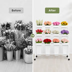 Flower Display Stand with 12 Buckets, 3-Tier Metal Cart, alternate view 4