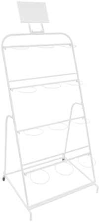 Flower Display Stand with 12 Buckets, 4-Tier Iron Flower Cart Display Stand with Wheels, Flower Bouquet Stand, alternate view