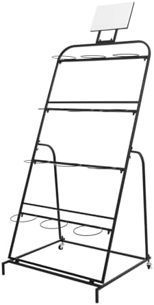 Flower Display Stand with 12 Buckets, 4-Tier Iron Flower Cart Display Stand with Wheels, Flower Bouquet Stand, alternate view