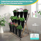 Flower Display Stand with 12 Buckets, Flower Cart 3 Layers, Flower Stand Metal with Wheels, Moving Florist, alternate view 6