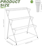Flower Display Stand with 12 Buckets Metal 3-Tier White Flower Bar Stand, alternate view 2