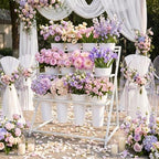 Flower Display Stand with 12 Buckets Metal 3-Tier White Flower Bar Stand, alternate view 6