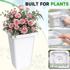 Flower Display Stand with 12 Buckets & Wheels - 3-Tier Mobile Flower Cart, White Metal Flower Bar for Weddings, alternate