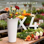 Flower Display Stand with 4 Buckets, Metal Flower Cart - Black in Black, alternate view 6