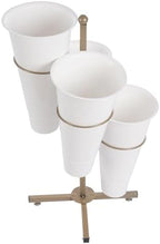 Flower Display Stand with 4pcs Buckets 2 Tier Flower Cart Display Stand Metal Plant Stand Movable Florist, alternate view 5