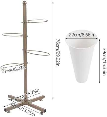 Flower Display Stand with 4pcs Buckets 2 Tier Flower Cart Display Stand Metal Plant Stand Movable Florist, alternate view 6