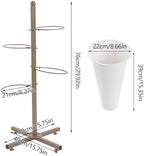 Flower Display Stand with 4pcs Buckets 2 Tier Flower Cart Display Stand Metal Plant Stand Movable Florist, alternate view 6