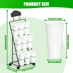 Flower Display Stand with 9 Buckets, Black Flower Bar Stand with Wheels, alternate view 6