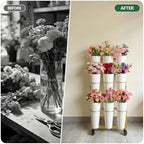 Flower Display Stand With 9 Buckets, Flower Bar with Wheels, Flower Cart Display Stand for Florist Garden, alternate view 3