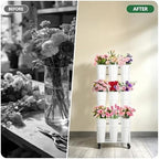 Flower Display Stand With 9 Buckets, Flower Bar with Wheels, Flower Cart Display Stand for Florist Garden, alternate view 3