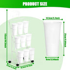 Flower Display Stand with 9 Buckets, White Flower Bar Stand with Wheels, alternate view 6