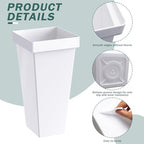 Flower Display Stand with Buckets Bloom Bar Cart with Wheels White, alternate view 3