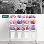 Flower Display Stand with Buckets Bloom Bar Cart with Wheels White, alternate view 5