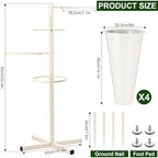Flower Display Stand with Buckets, Metal Flower Bar Stand in White-round, alternate view 2