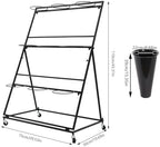 Flower Display Stand With Wheels, 3 Layers Plant Cart with 9PCS Buckets, Heavy Duty Moving Flower Rack for, alternate view 3