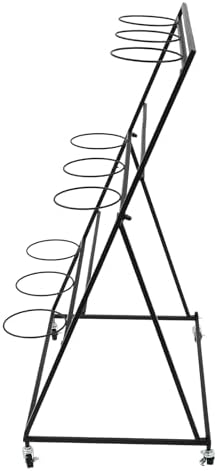Flower Display Stand With Wheels, 3 Layers Plant Cart with 9PCS Buckets, Heavy Duty Moving Flower Rack for, alternate view 6